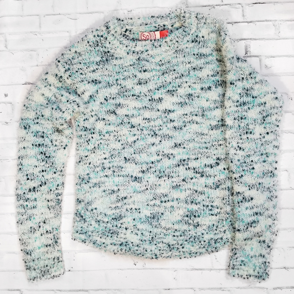 SO Girls Fuzzy Sweater Teal NWT Size 8